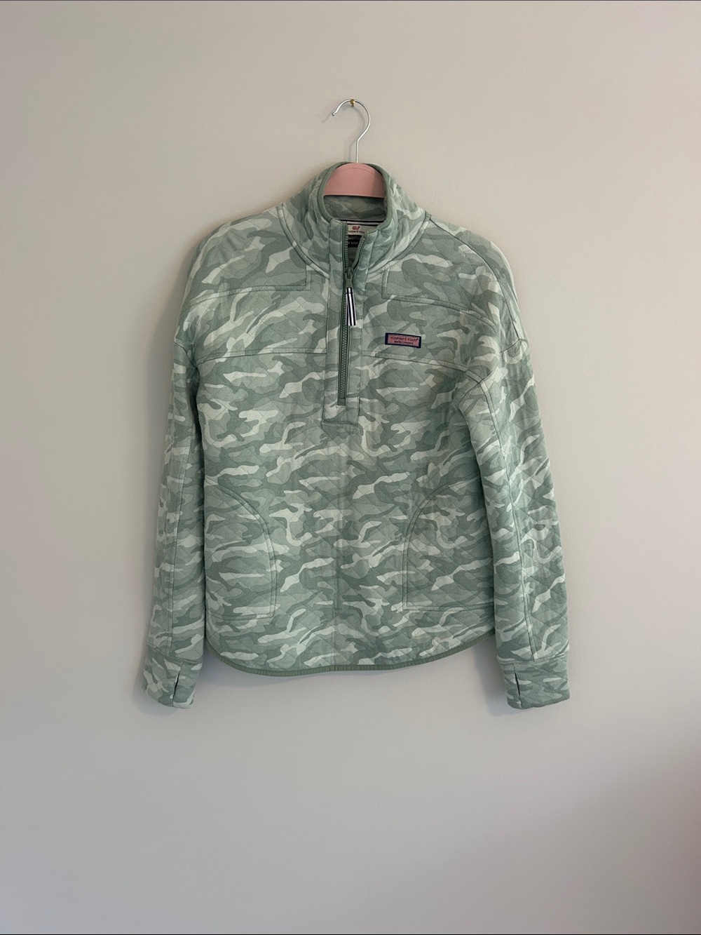 Vineyard Vines Camo Shep Shirt Quarter Zip size Small
